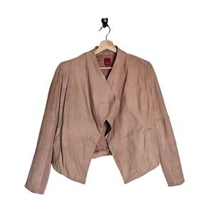 GILI moto jacket 8 Blush textured stretch panel open front short